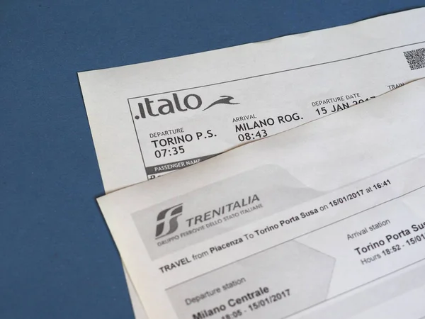 Italian train tickets — Stock Photo, Image