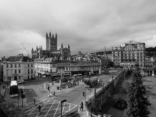 Bath Abbey v lázni v černé a bílé — Stock fotografie