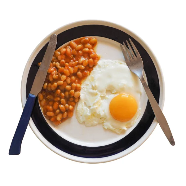 孤立在白色的素食英式早餐 — 图库照片