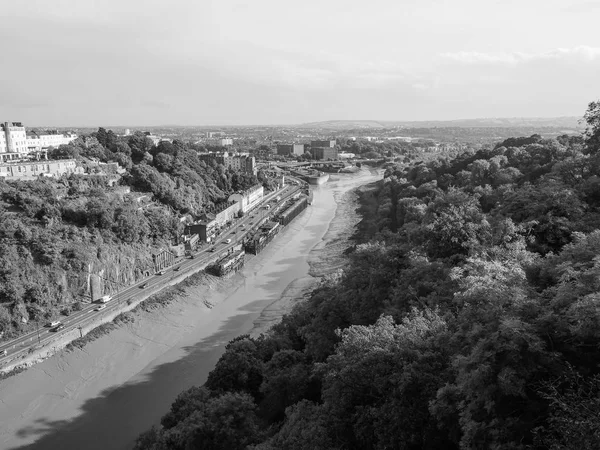 Rzeki Avon Gorge w Bristolu w czerni i bieli — Zdjęcie stockowe