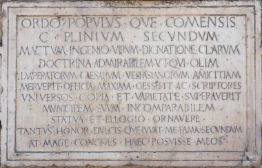 Yaşlı Pliny yaşlı plak Como