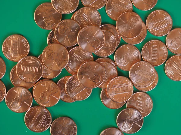 One Cent Dollar coins, United States — Stock Photo, Image