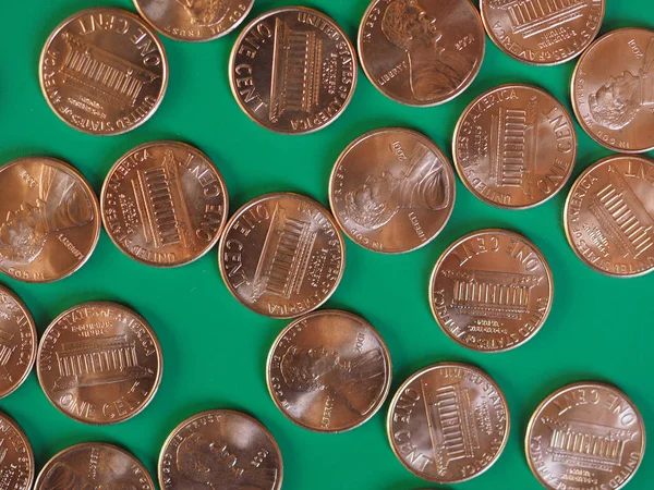 One Cent Dollar coins, United States — Stock Photo, Image