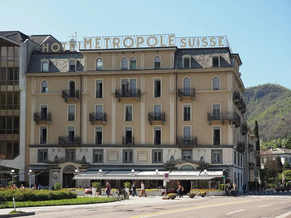 Отель Metropole Suisse в Комо — стоковое фото