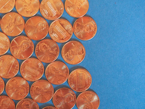 Egy Cent a dollár érme, Egyesült Államok, mint kék — Stock Fotó
