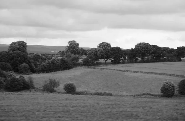 Englische Landschaft in Schwarz-Weiß — Stockfoto