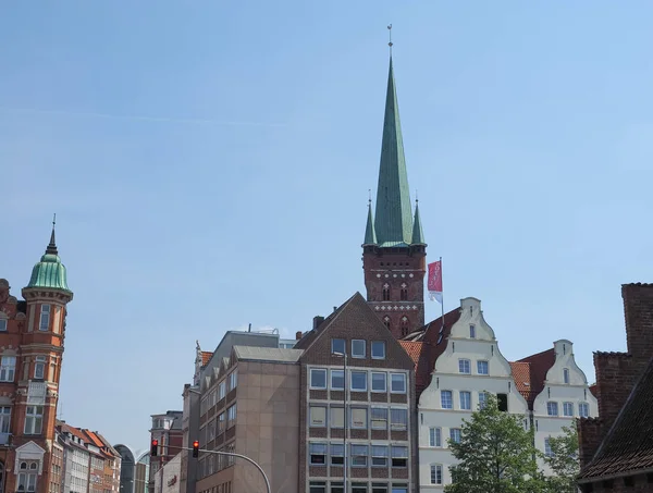 Pohled na město Lübeck — Stock fotografie
