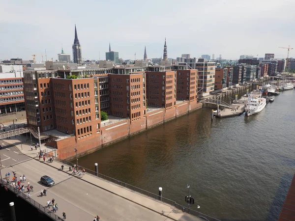 Widokiem na panoramę miasta Hamburg — Zdjęcie stockowe