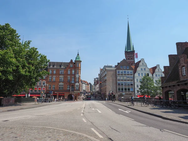 Pohled na město Lübeck — Stock fotografie
