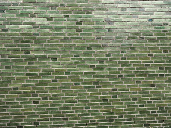 녹색 벽돌 벽 배경 — 스톡 사진