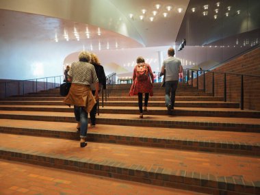 Elbphilharmonie concert hall plaza in Hamburg clipart