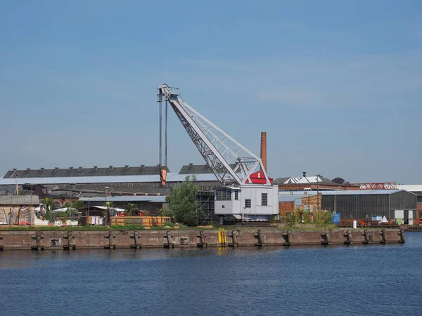 Hansahafen přístav v Luebeck — Stock fotografie