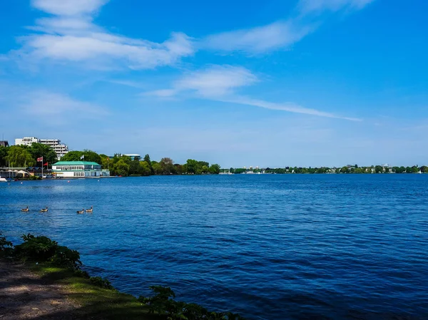 Aussenalster (Outer Alster lake) in Hamburg hdr — Stok fotoğraf