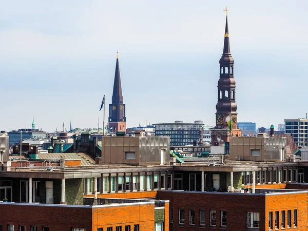 Hamburg Skyline Blick hdr — Stockfoto