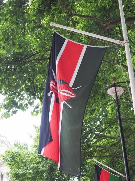 Kenyanska flaggan i Kenya — Stockfoto