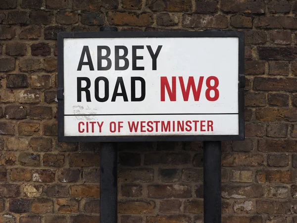 Abtei-Verkehrsschild in London — Stockfoto