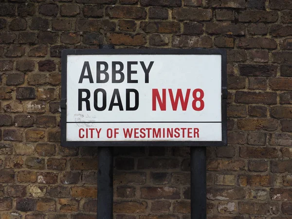 Panneau Abbey Road à Londres — Photo