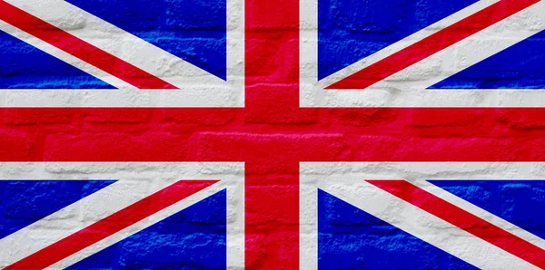 Bandeira do Reino Unido sobre a parede de tijolos — Fotografia de Stock