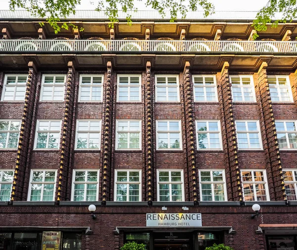 Broschek huis door Fritz Hoeger in Hamburg hdr — Stockfoto