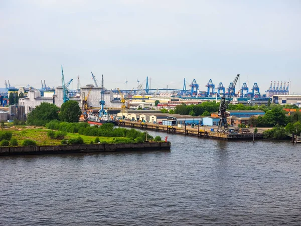 Porto de Hamburgo em Hamburgo hdr — Fotografia de Stock
