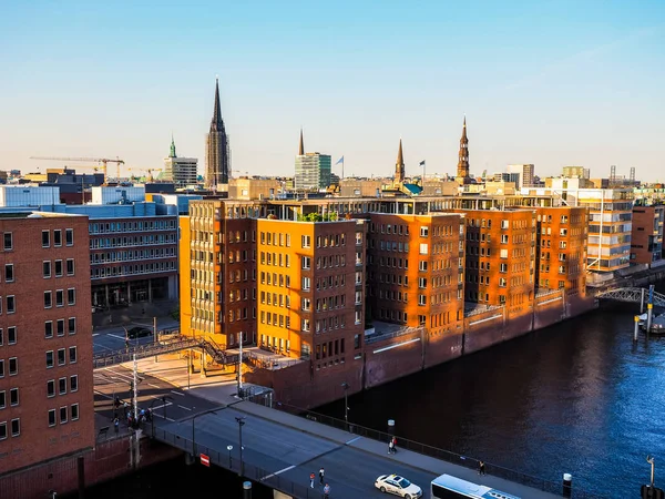 Hamburg Skyline Blick hdr — Stockfoto