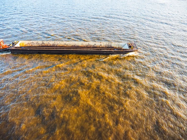 Empty barge in Hamburg hdr — Stock Photo, Image