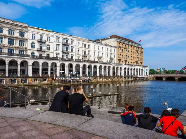 Kleine Alster in Hamburg hdr — Stock Photo, Image