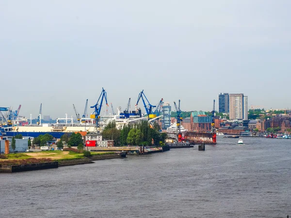 Haven van Hamburg in Hamburg hdr — Stockfoto