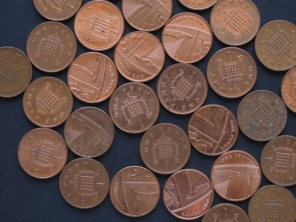1 penny mincí, Velká Británie — Stock fotografie