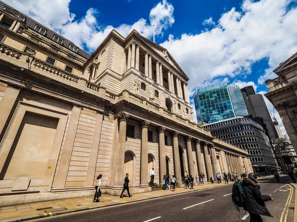 Bank of England v Londýně (Hdr) — Stock fotografie