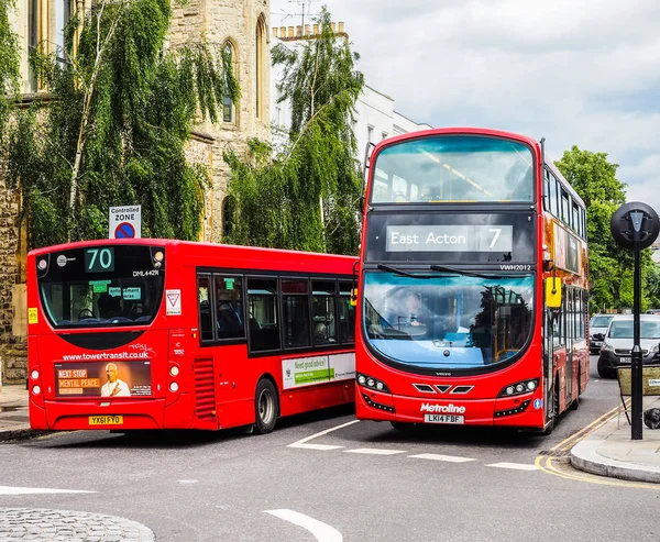 Red bus in London (hdr) — Stock Photo, Image