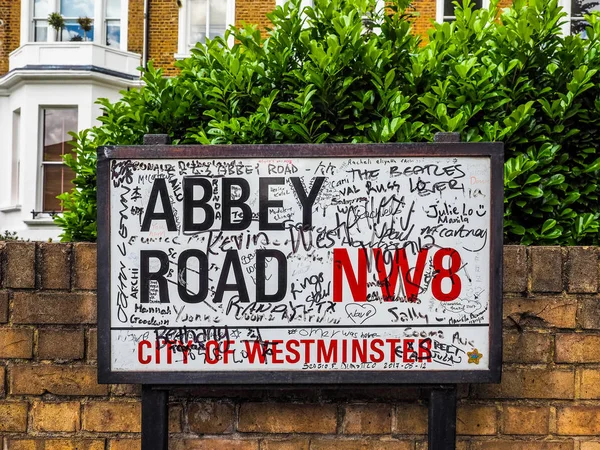 Abbey Road insegna a Londra (HDR ) — Foto Stock