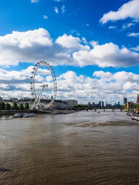 London Eye em Londres (HDR ) — Fotografia de Stock