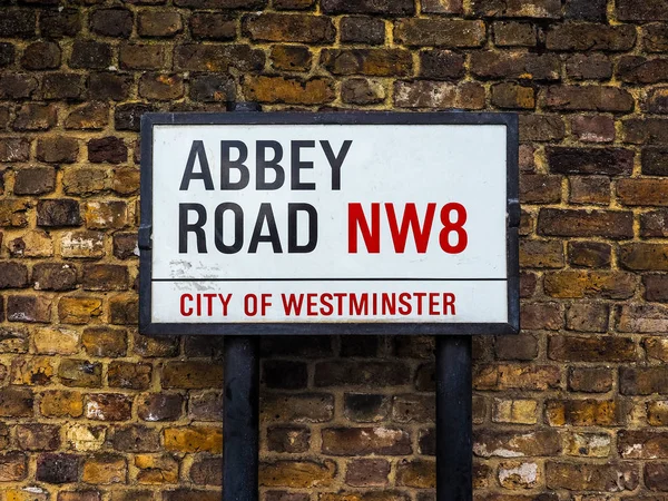 Abbey Road sign in Londen, hdr — Stockfoto