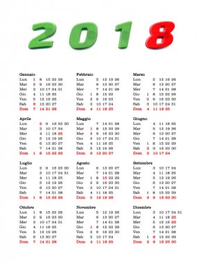 Takvim yılı 2018 - İtalya