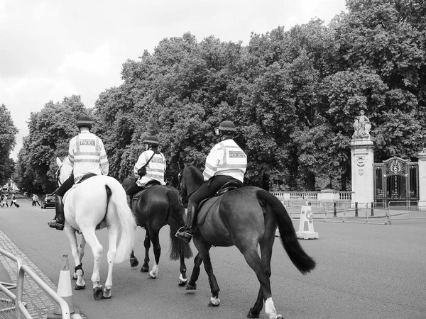 Londra siyah beyaz atlı polis — Stok fotoğraf