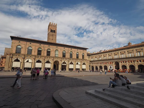 Piazza Maggiore en Bolonia — Foto de Stock