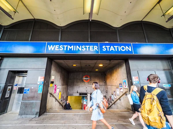 Westminster tube station in London, hdr — Stock Photo, Image