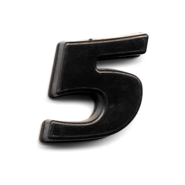 Plastic magnetic number 5 — Stock Photo, Image