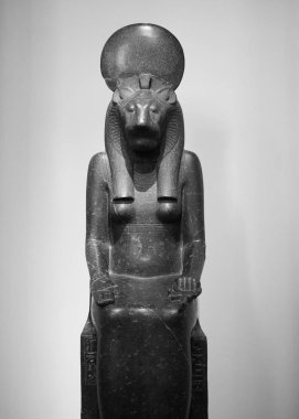 Tanrıça Sekhmet British Museum Londra siyah ve beyaz