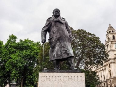 Churchill heykeli Londra'daki, hdr