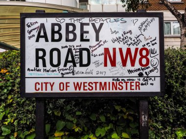 Abbey Road işareti Londra, hdr