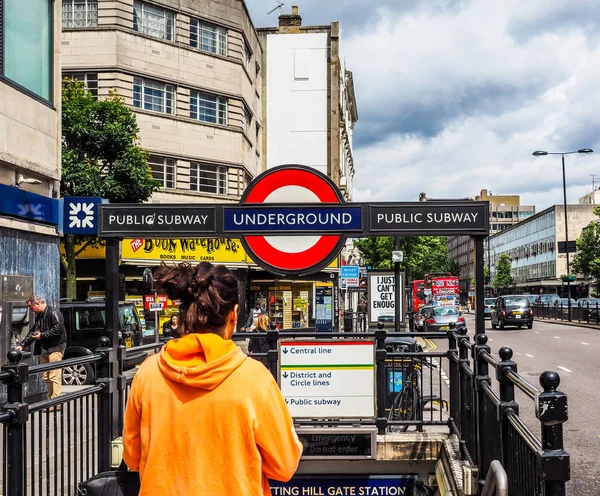 Notting Hill Gate metro istasyonu Londra, hdr — Stok fotoğraf