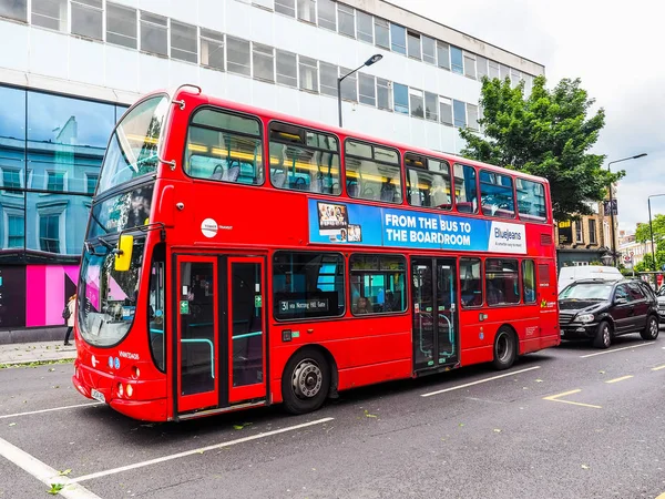 Autobús rojo en Londres, hdr — Foto de Stock