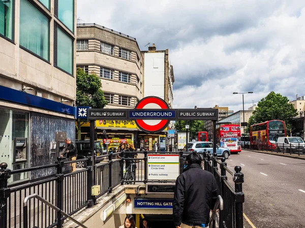 Notting Hill Gate estación de metro en Londres, hdr — Foto de Stock