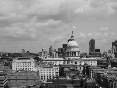 Londra şehir manzarası siyah ve beyaz