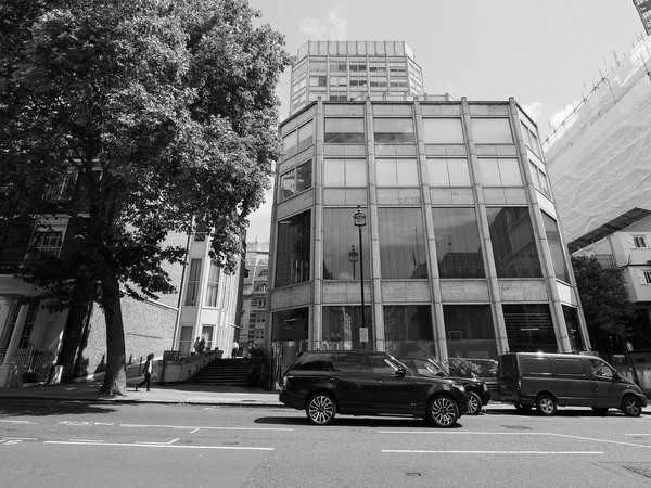 Közgazdász épület London fekete-fehér — Stock Fotó