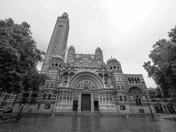 Cattedrale di Westminster a Londra in bianco e nero — Foto Stock