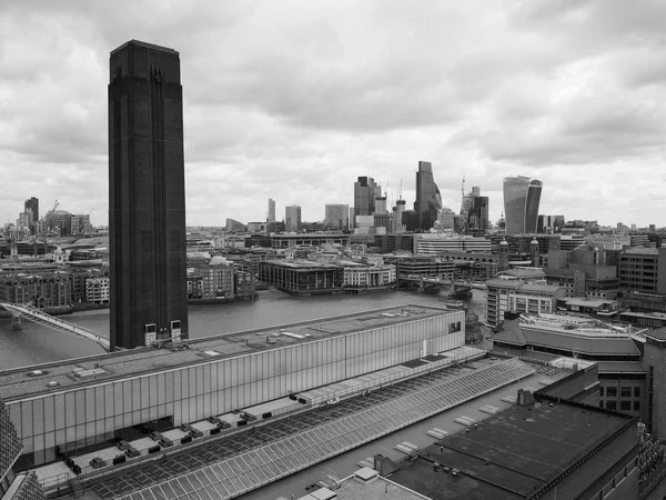 Londýn city Panorama černá a bílá — Stock fotografie