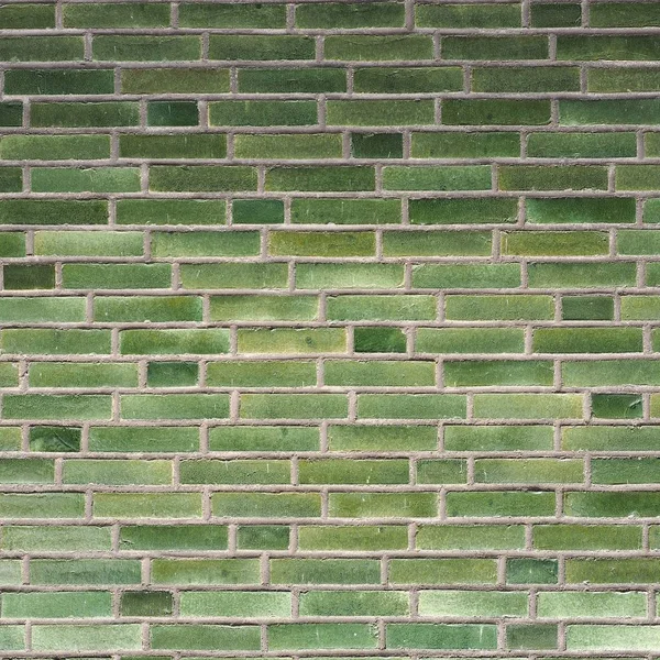 Yeşil tuğla duvar arkaplanı — Stok fotoğraf